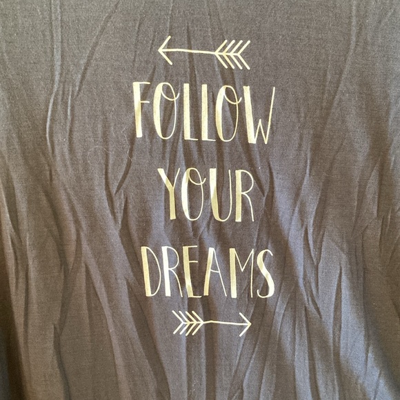 Sleepyheads gray white arrows Follow Your Dreams 2 piece pajamas set size M - Picture 3 of 8